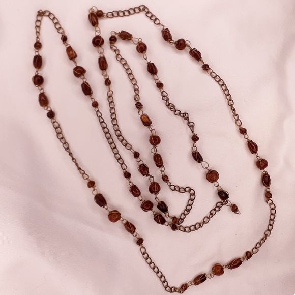 Vtg/Antique Hand-Made Wood Rosary Bead Extra Long Necklace - Picture 11 of 16